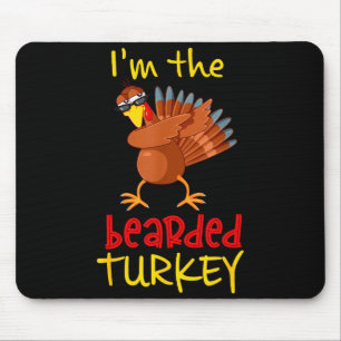 Bearded Turkey Matching Family Group Thanksgiving Mouse Mat