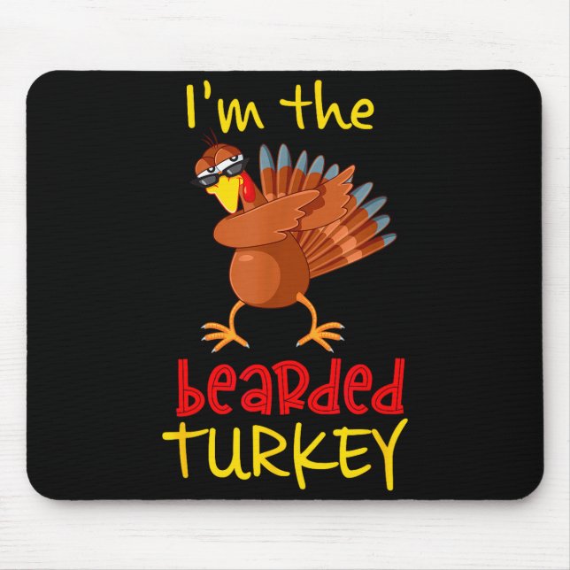 Bearded Turkey Matching Family Group Thanksgiving  Mouse Mat (Front)