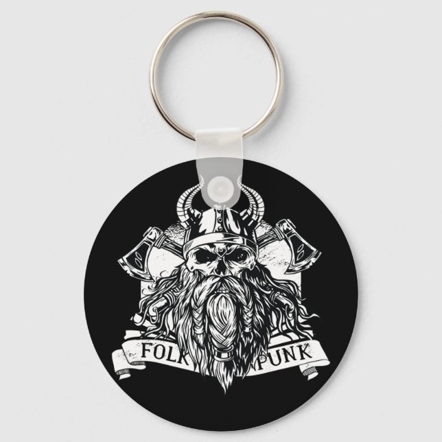 Bearded Viking Warrior Key Ring (Front)