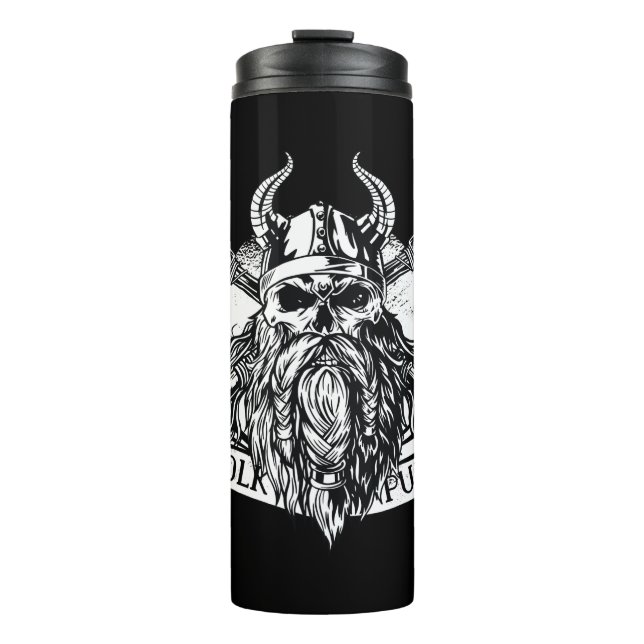 Bearded Viking Warrior Thermal Tumbler (Front)