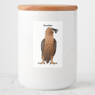 Bearded Vulture cartoon illustration  Food Label
