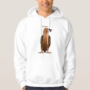 Bearded Vulture cartoon illustration Hoodie
