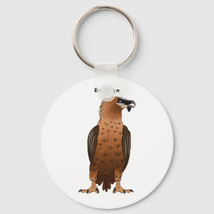 Bearded Vulture cartoon illustration Key Ring