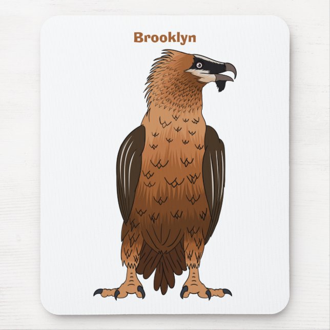 Bearded Vulture cartoon illustration  Mouse Mat (Front)