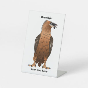 Bearded Vulture cartoon illustration  Pedestal Sign
