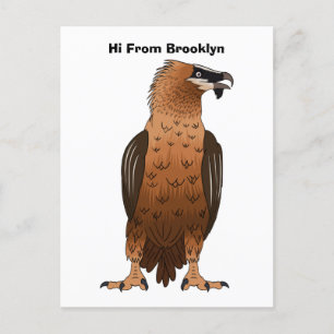 Bearded Vulture cartoon illustration  Postcard