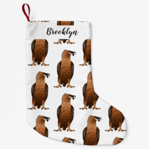 Bearded Vulture cartoon illustration Small Christmas Stocking