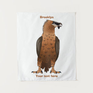 Bearded Vulture cartoon illustration  Tapestry