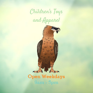 Bearded Vulture cartoon illustration Window Cling