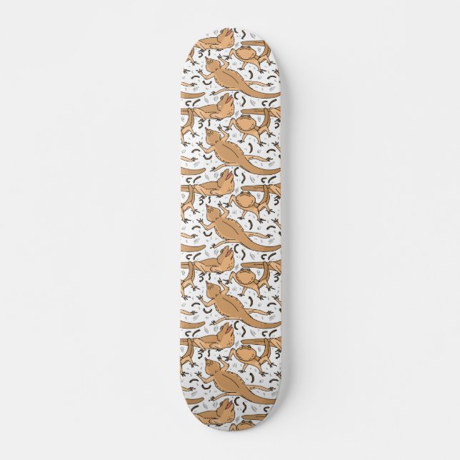 Beardie and Worms - Bearded Dragons Skateboard (Front)