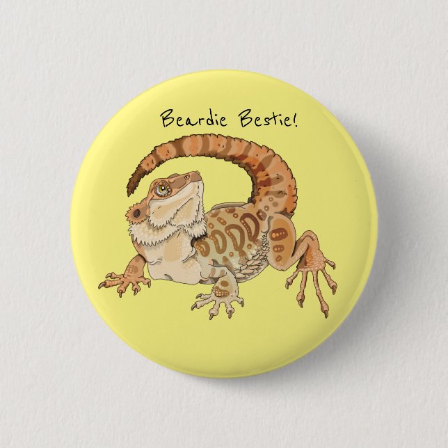 Beardie Bestie! 6 Cm Round Badge (Front)