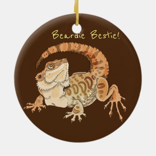 Beardie Bestie! Ceramic Tree Decoration (Back)
