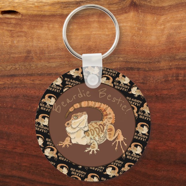 Beardie Bestie!  Key Ring (Back)