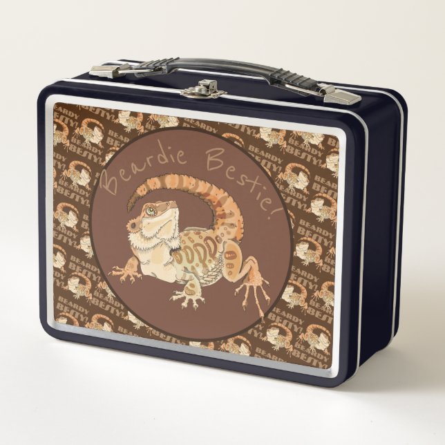 Beardie Bestie!  Metal Lunch Box (Front)