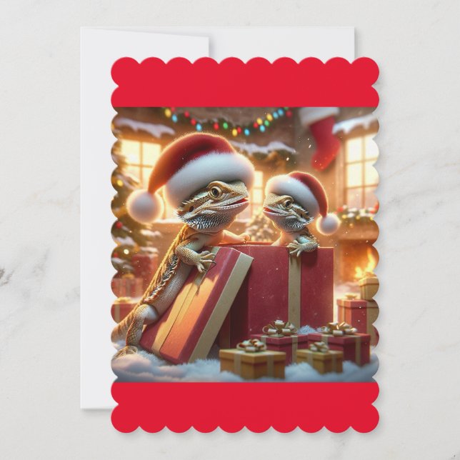 Beardie Christmas Card (Front)