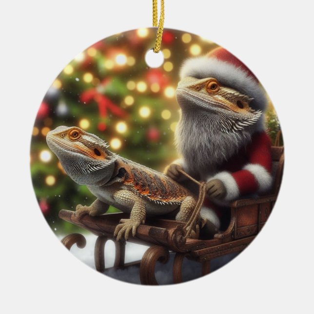 Beardie Christmas Ornament (Front)