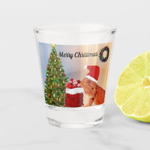 Beardie-Claus - Bearded Dragon Personalised  Shot Glass