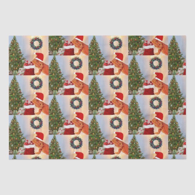 Beardie-Claus - Bearded Dragon Santa Tissue Paper (Front)