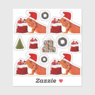 Beardie-Claus Christmas Kiss-Cut Stickers