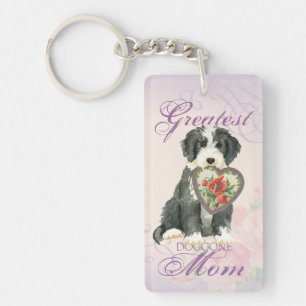 Beardie Heart Mum Key Ring