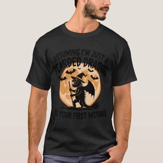 Beardie Witch Silhouette Design T-Shirt (Front)