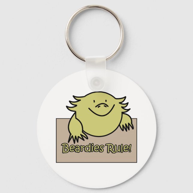 Beardies Rule! Key Ring (Front)