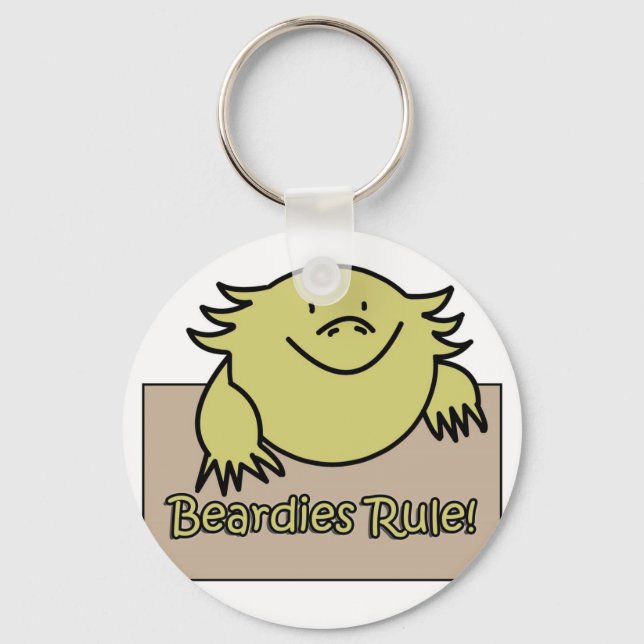 Beardies Rule! Key Ring (Front)