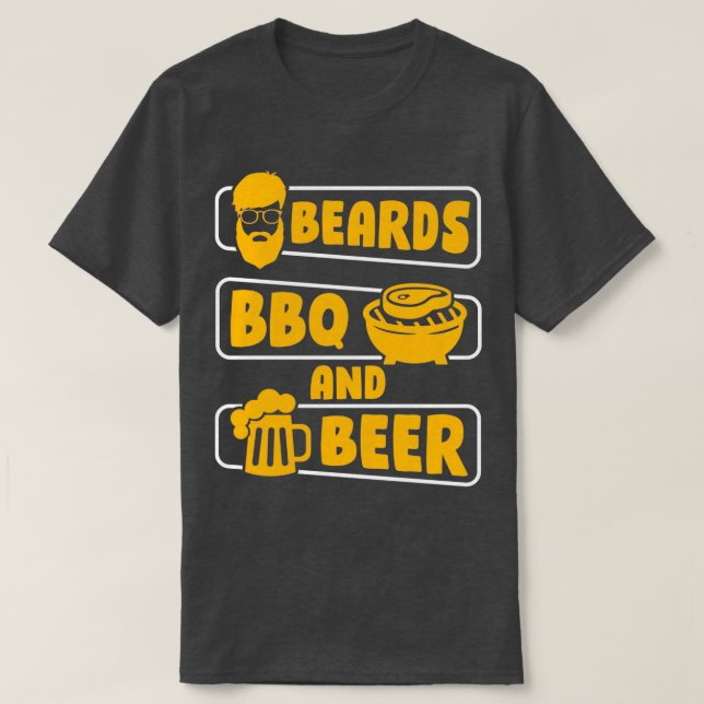 Beards Bbq Beer Full Bearded Beards Beard T-Shirt (Design Front)