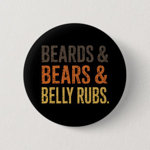 Beards Bears Belly Rubs LGBTQ Gay Pride Ally  6 Cm Round Badge
