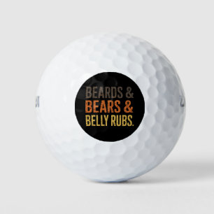 Beards Bears Belly Rubs LGBTQ Gay Pride Ally Golf Balls