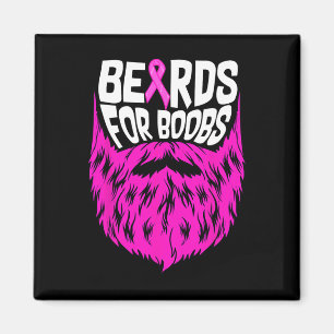 Beards For Breast Breast Cancer Awareness Support  Magnet