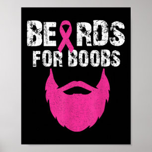 Beards For S Breast Cancer Awareness Tee Poster
