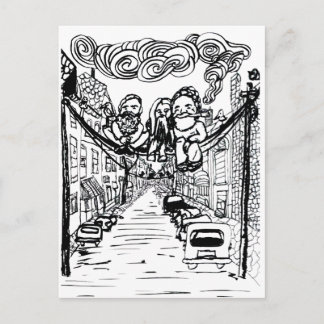 Beards on a Wire Postcard