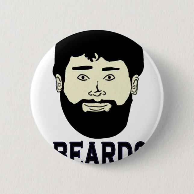 BEARDS - They grow on you 6 Cm Round Badge (Front)