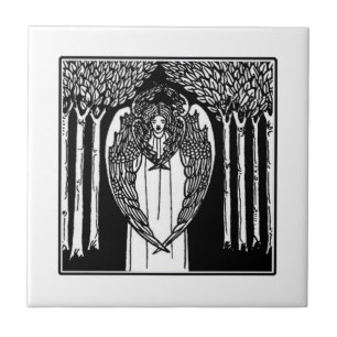 Beardsley Art Nouveau Angel Ceramic Tile