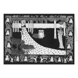Beardsley Art Nouveau Black and White Woman