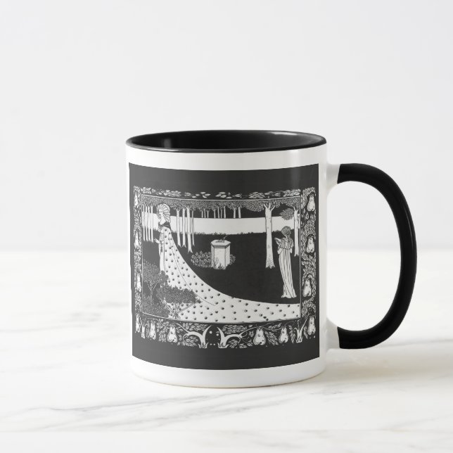 Beardsley Art Nouveau Black and White Woman Mug (Right)