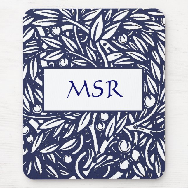 Beardsley Art Nouveau Monogram Mousepad (Front)
