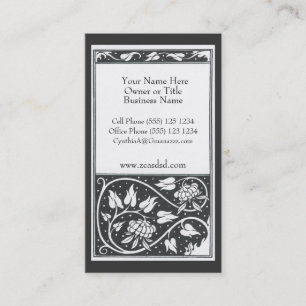 Beardsley Black and White Pomegranite Photo Busine Business Card