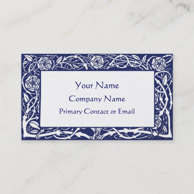 Beardsley Floral Border Elegant Business Card (Front)