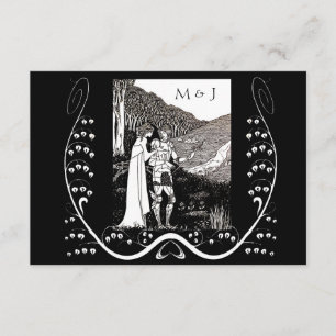Beardsley Nouveau Knight & Lady Response Card
