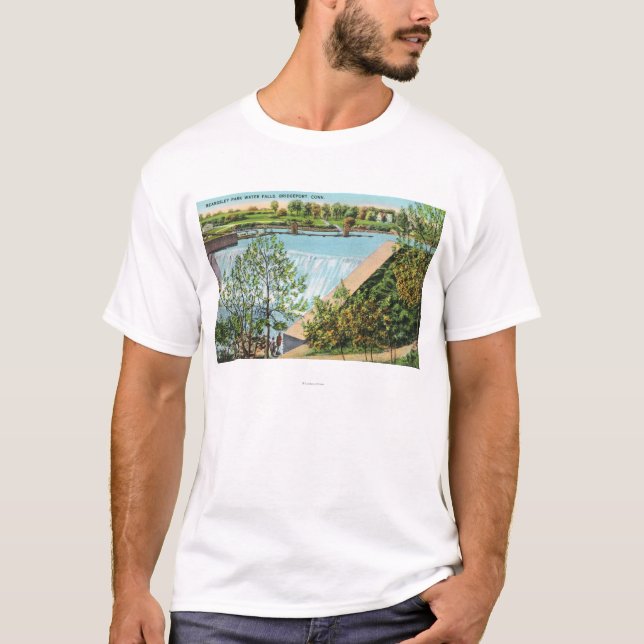 Beardsley Park Water Falls Scene T-Shirt (Front)