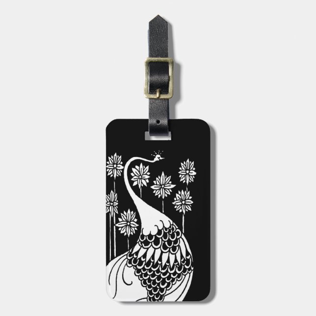 Beardsley Peacock Bag Tag (Front Vertical)