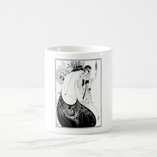 Beardsley Peacock Skirt Vintage  Coffee Mug (Center)