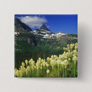 Beargrass at Logan Pass in Glacier National Park 15 Cm Square Badge