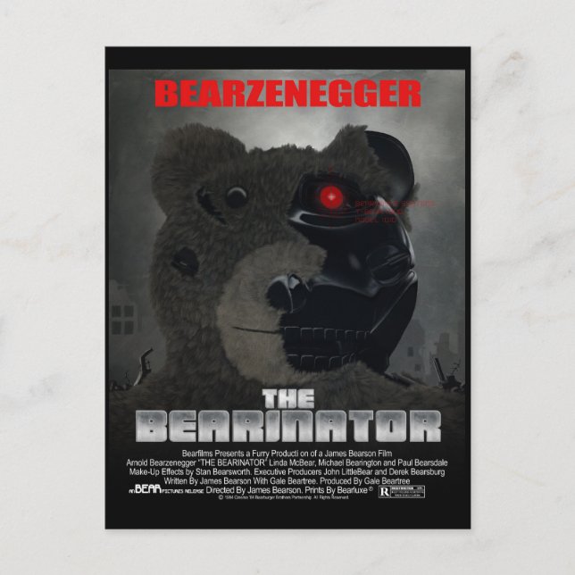 BEARINATOR Movie Poster Style Postcard (Front)