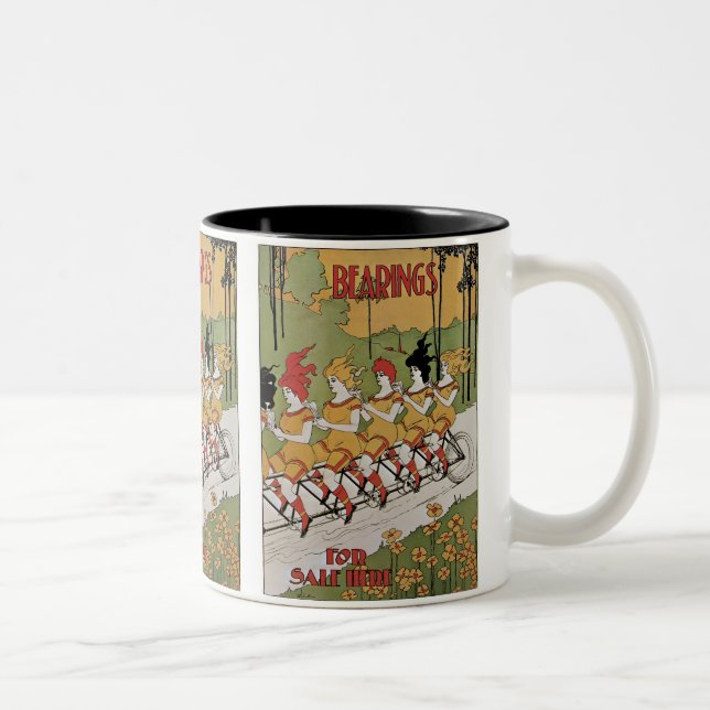 Bearings Bicycle Poster Two-Tone Coffee Mug (Right)