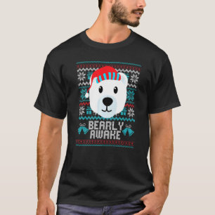 Bearly Awake Christmas Pun Animal Christmas Pajama T-Shirt
