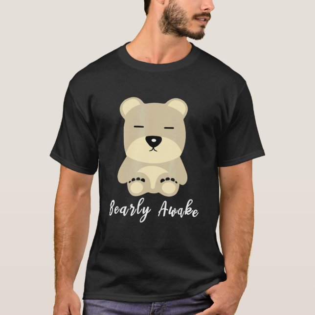Bearly Awake Cute Bear Animals Pajama Tees (Front)