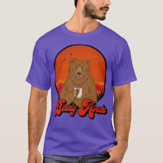 Bearly Awake - Funny Bear Coffee Drinker Premium  T-Shirt